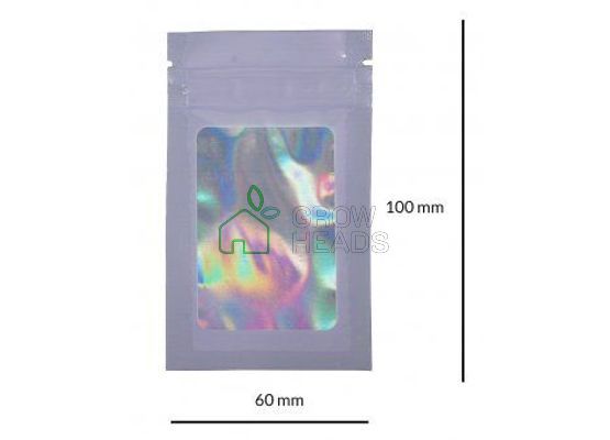 Mylarbeutel WINDOW, 100 x 60mm, VE50, LILA