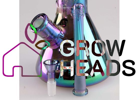 Black Leaf 7mm Purple Magic Beakerbong Regenbogeneffekt h=34,5cm d=5cm 18,8mm/14,5mm
