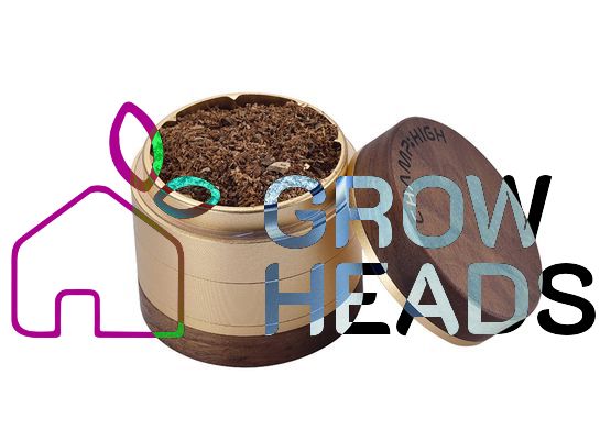 Grinder "Round Wooden" 4-tlg., Ø 6,2 cm gold Holz-Metall