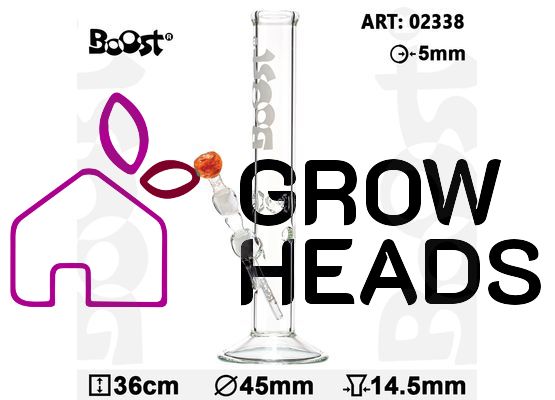 Boost Cane Glass Bong -H:36cm- Ø:45mm- Socket:14.5mm-