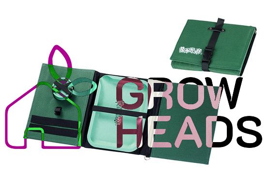 Grinder-Set "Grün" ; H. 2,5cm, Ø 5,5cm - Grinder & Tasche Set